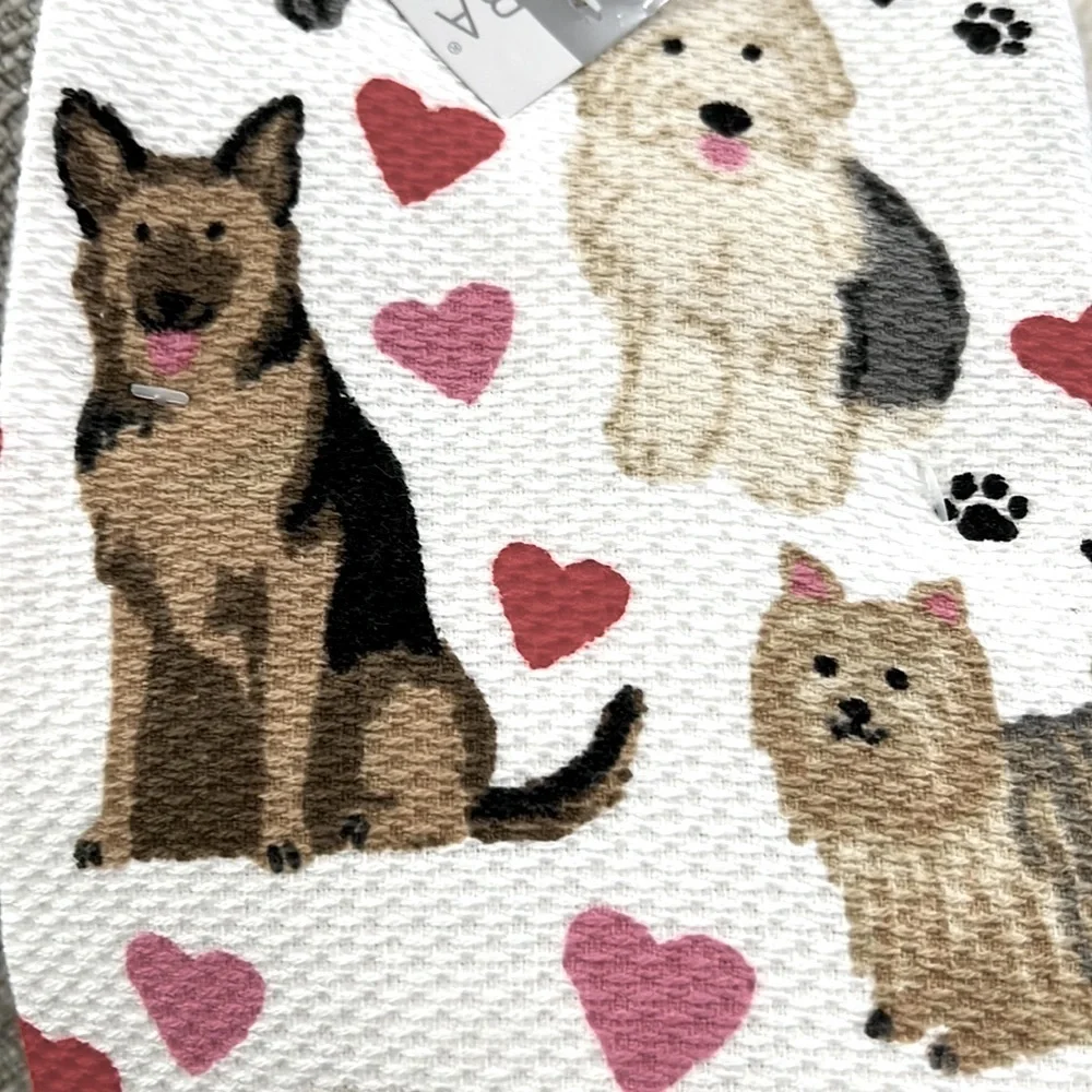 Casaba - ‘Dog Breed Valentine 💕’ Dish Towels(3), NWT.